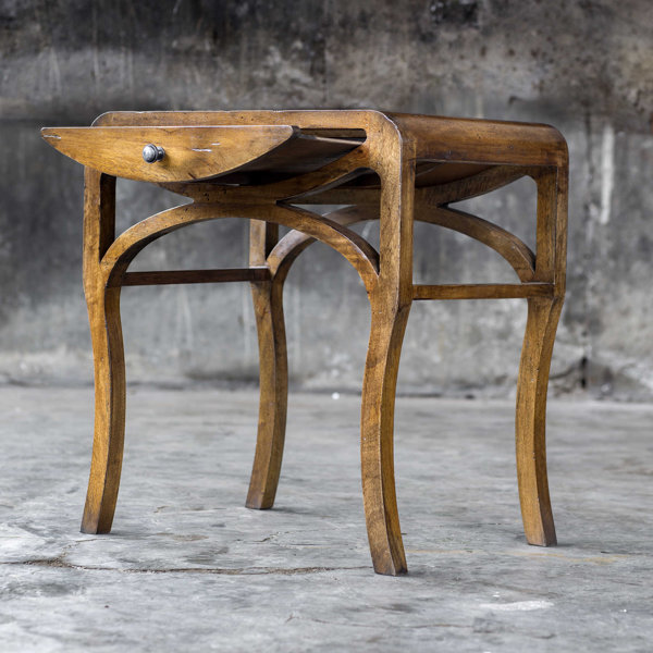 Loon Peak® Barragan Pecan End Table with Storage Wayfair